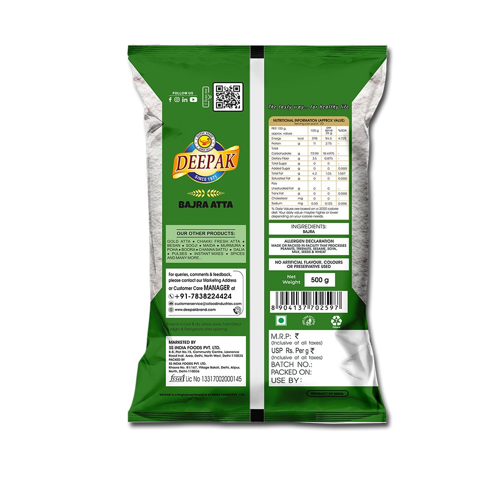 Best Bajra Atta Manufacturer in India | Deepak Brand