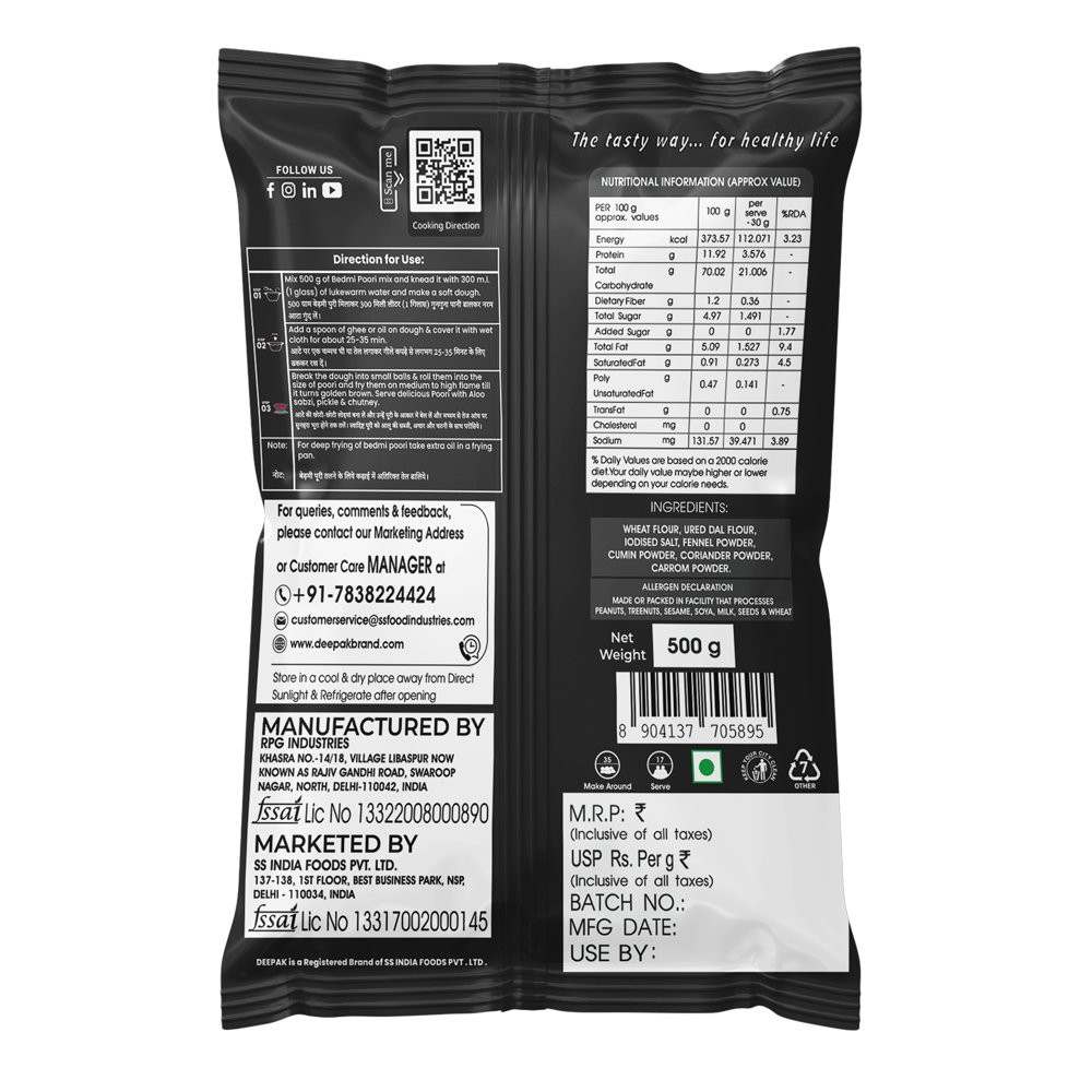 Best Bedmi Poori Instant Mix Manufacturer in India | Deepak Best Bedmi Poori Instant Mix Manufacturer in India | Deepak