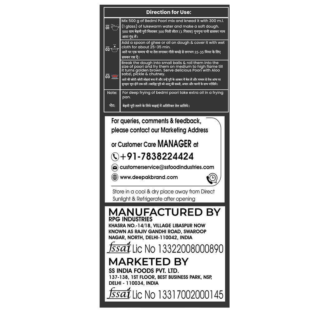 Best Bedmi Poori Instant Mix Manufacturer in India | Deepak Best Bedmi Poori Instant Mix Manufacturer in India | Deepak